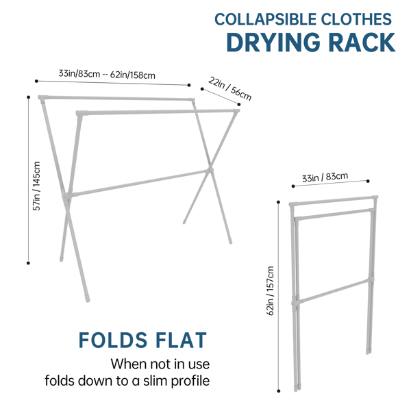 1pc, Portable clothes hanger, laundry drying rack, foldable and adjustable length, saving space indoor and outdoor clothes drying rack