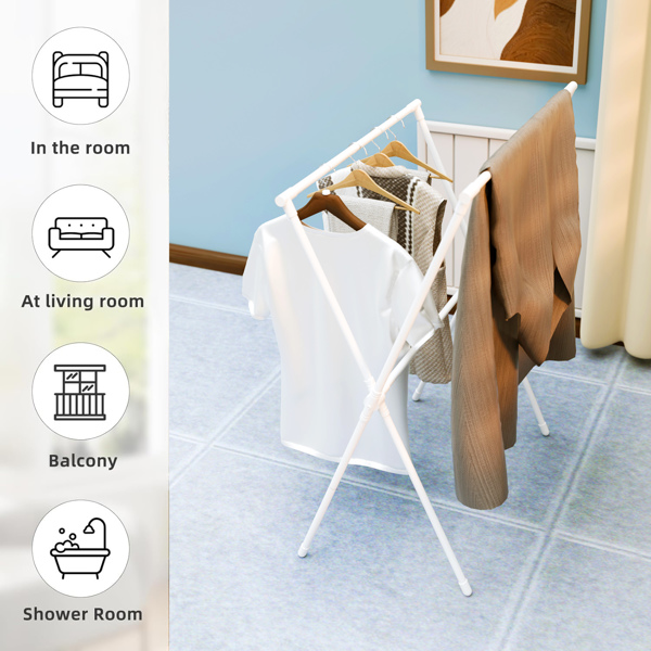 1pc, Portable clothes hanger, laundry drying rack, foldable and adjustable length, saving space indoor and outdoor clothes drying rack