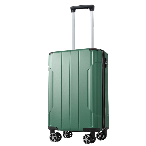 Luggage Sets 2 Piece, Hardshell ABS Lightweight and Expandable(only 28") Suitcases with Double Wheels, Carry-on Luggage, 2-Piece Set (20/28), Green