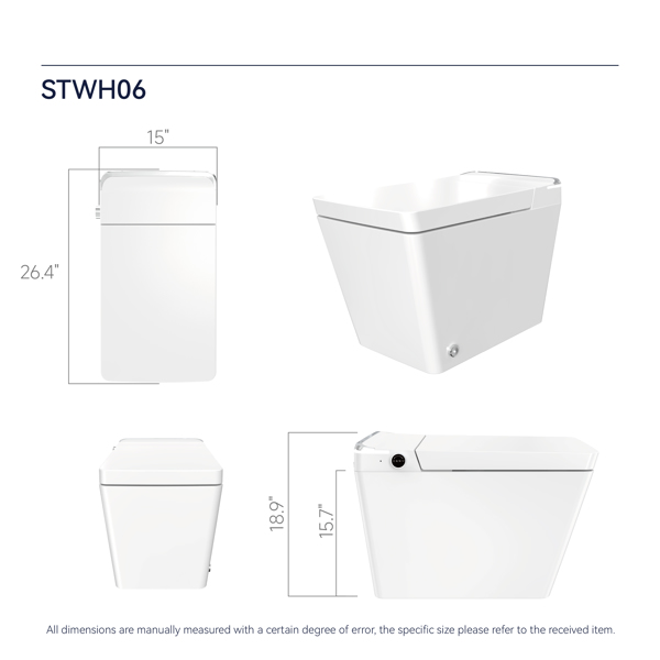 Built in Intelligent Bathtub Bathroom with Automatic Opening and Closing, Automatic Flushing, Remote Control of Warm Water, Extended Heating Bathtub Seat[Unable to ship on weekends]