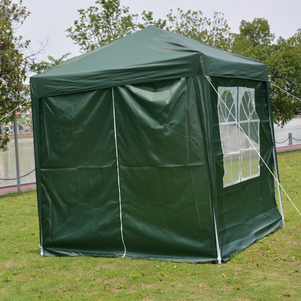 2 x 2m Two Doors & Two Windows Practical Waterproof Right-Angle Folding Tent Green