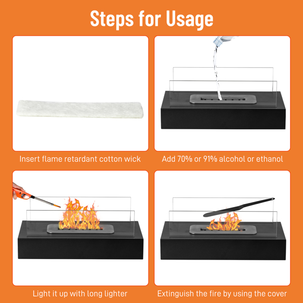 2pcs  13.8*7.1*5.5in  tabletop fire pit
