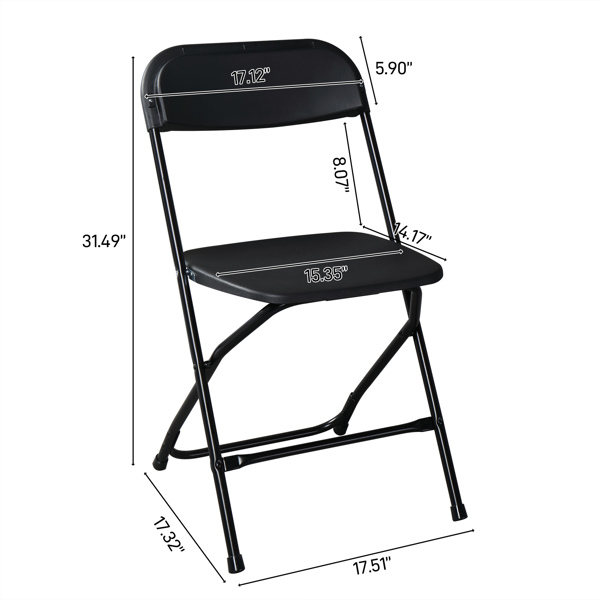 【替换50297272】 10pcs 注塑经典款 黑色 XN 庭院塑料折叠椅 N001-25