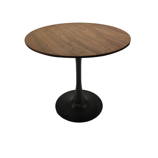 31.5" Walnut color Round Dining Table, Tulip Table Kitchen Dining Table 2-4 People with MDF Table Top & Pedestal Base, Mid-Century End Table Leisure Coffee Table Office Living Room Table 