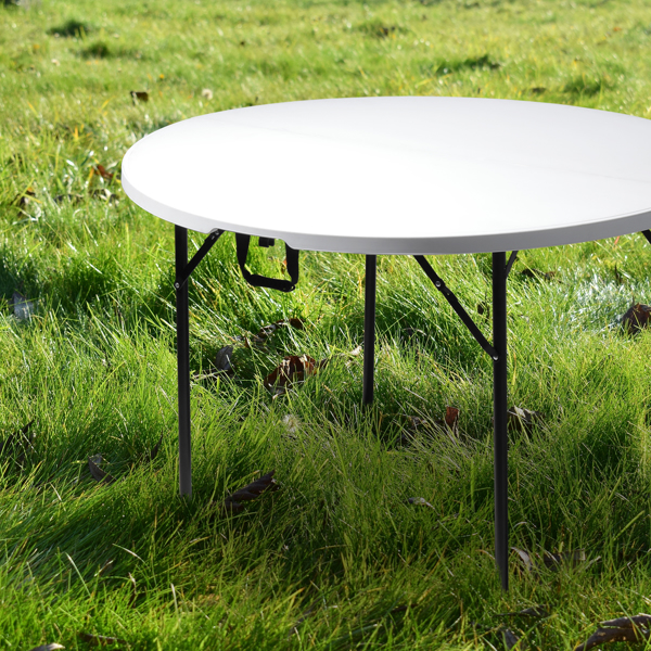 【Replace 94515737】48inch Round Folding Table Outdoor Folding Utility Table White