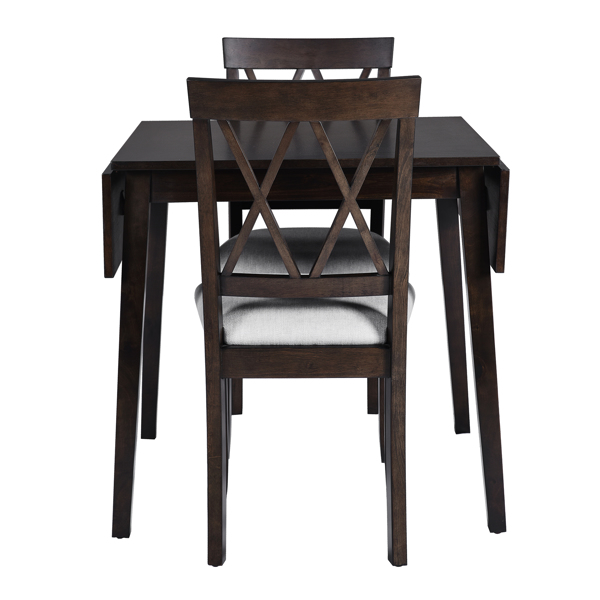 5 Piece Kitchen Dining Set with Drop Leaf Dining Table and 4 Dining Upholstered Chairs, Dining Room Set for Small Places, Espresso