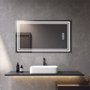 Bright LED Bathroom Mirror 40\\" x 24\\" Front Light, 5 Mins Defog, Full HD Reflected, 3 Colors Dimmable, Wall Mounted[Unable to ship on weekends, please note that]