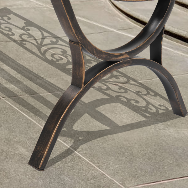 50in Butterfly Back Cross Feet Bronze Iron Bench