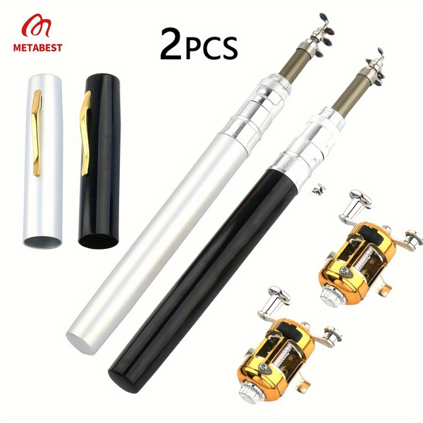 2 Set Pocket-Sized Pen Style Fishing Rod - Compact, Portable, and Ultra-Lightweight for Ice Raft, Bridge, and Travel Fishing - Perfect Gift for Fishing Enthusiasts and Beginners(Maybe YunExpress Logis