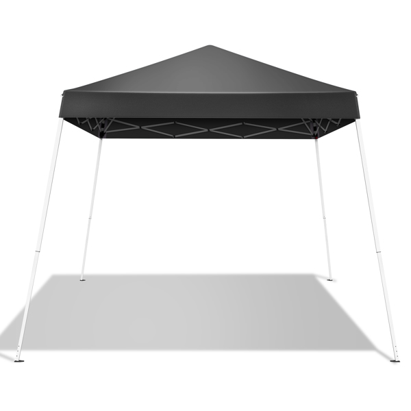 6x6ft Pop Up Canopy Tent, Outdoor Tent Canopy Foldable Portable Canopies for Camping, Patio, Easy Up Gazebo Canopy with Carry Bag Slant Legs, Dark Grey