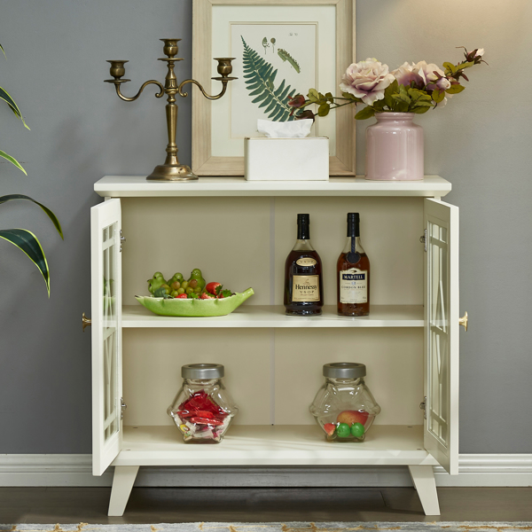 Storage Cabinet with Shelf, White Sideboard Cabinet for Living Room, Hallway, Dining Room, Entryway