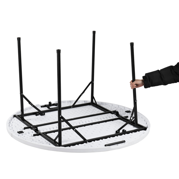 【Replace 94515737】48inch Round Folding Table Outdoor Folding Utility Table White