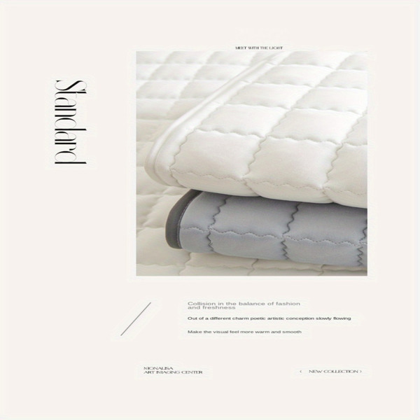 (Cream white 150cm*200cm) Cotton-Padded Waterproof Mattress Protector, Dust-Proof Bed Cover (Without Pillow and Core). Soft, Comfortable Solid Color Bedding Sheet for Bedroom, Guest Room. (Maybe YunEx