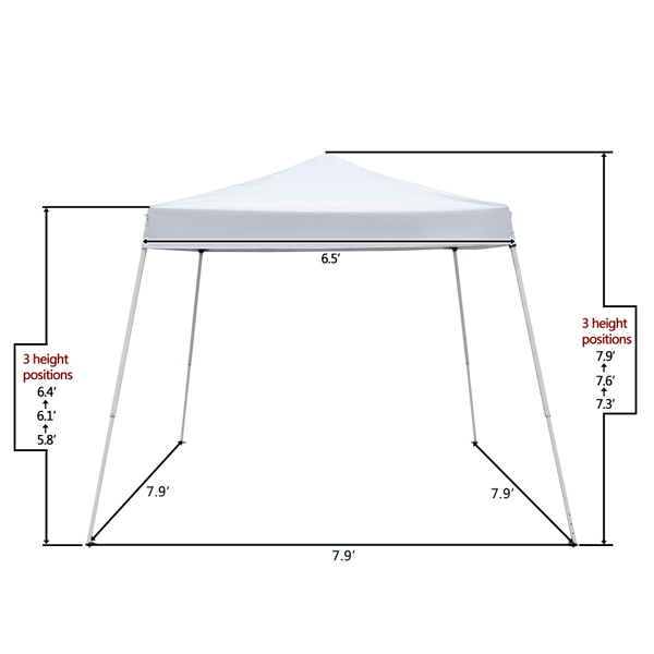 2.4 x 2.4m Portable Home Use Waterproof Folding Tent White