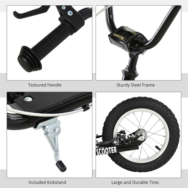   youth scooter is equipped  Dual Brakes  - Black