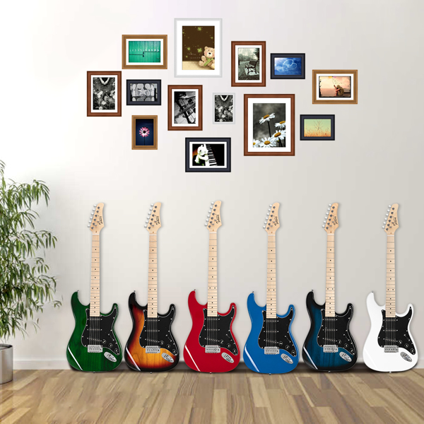GST Stylish Electric Guitar Kit with Black Pickguard Sunset Color