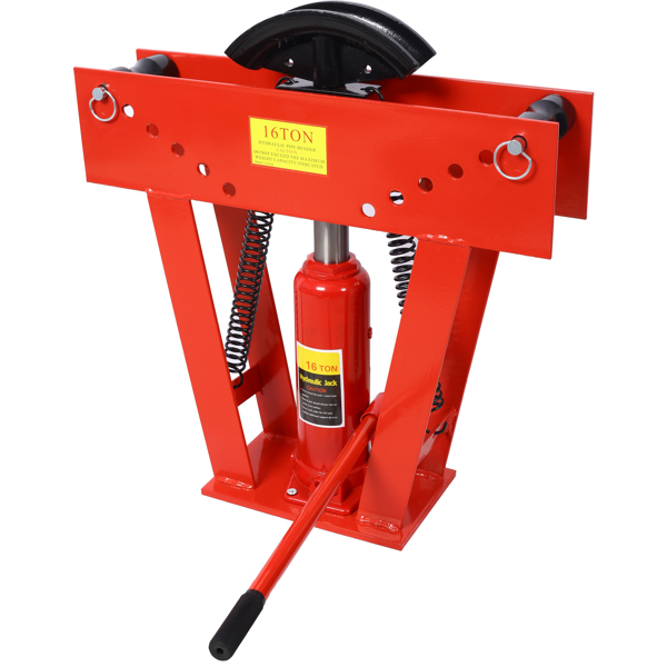 16 Ton Pipe Tube Bender Manual Hydraulic, Piping Bending Exhaust Tube Fabric w/8 Dies(1/2,3/4,1,1-1/4,1-1/12,2,2-1/2,3) Adjustable Rollers 90-180 Degree Bend Steel Iron Metal Ratcheting,Red