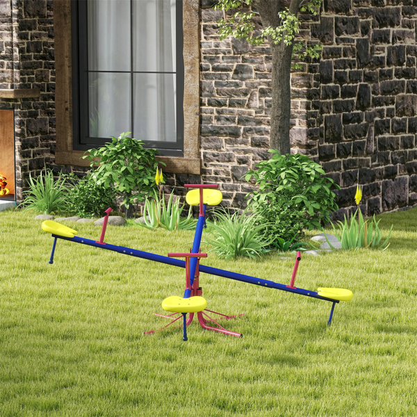   4 Seater  Kids Seesaw Swivel Teeter Totter with 360° Spinning