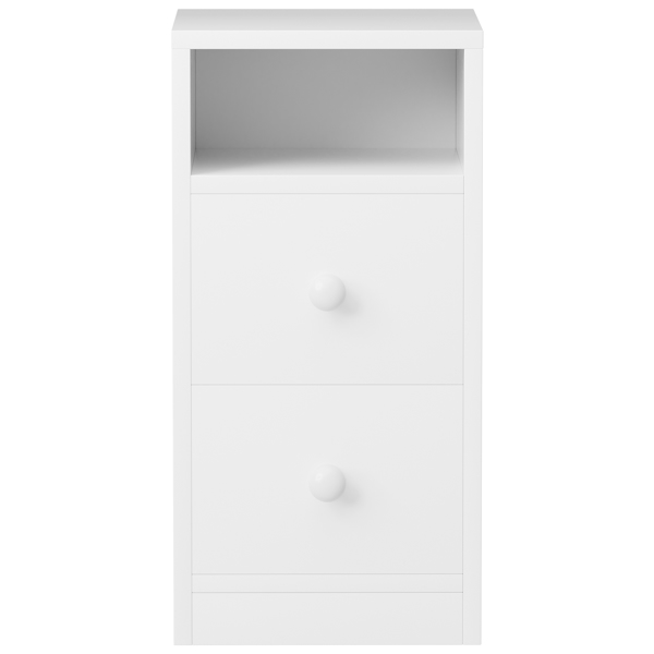 Night Stand with Two Drawer White 2PCS