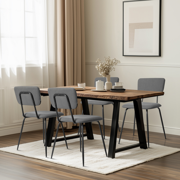 Set of 4 Modern Padded Dining Chairs for Kitchen Bar Office Chair, Grey