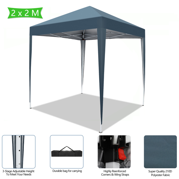 2 x 2m Practical Waterproof Right-Angle Folding Tent Blue