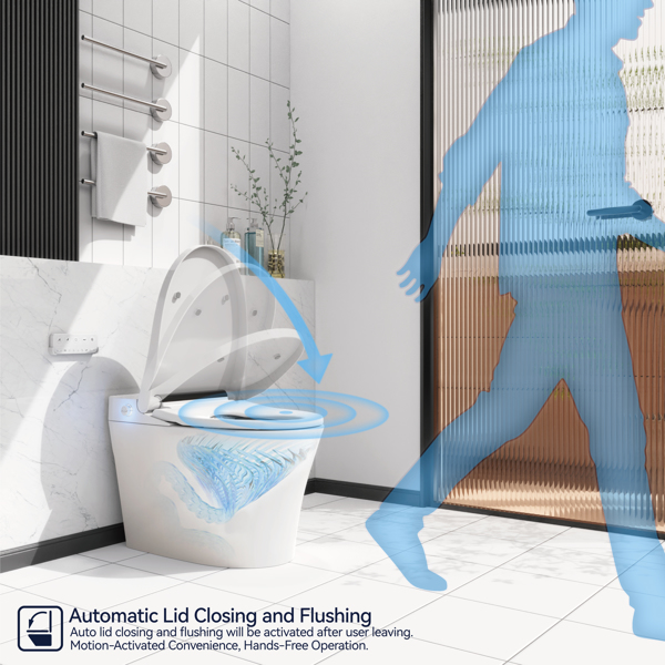 Luxury Smart Toilet with Bidet Built In, Bidet Toilet with Heated Seat, Elongated Japanese Toilet with Automatic Flush, Dryer, Night Light, Digital Display[Unable to ship on weekends]