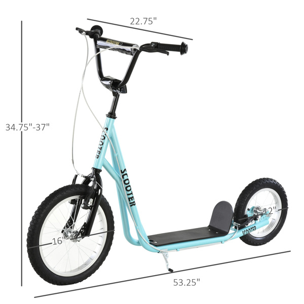   youth scooter is equipped  Dual Brakes  - Blue