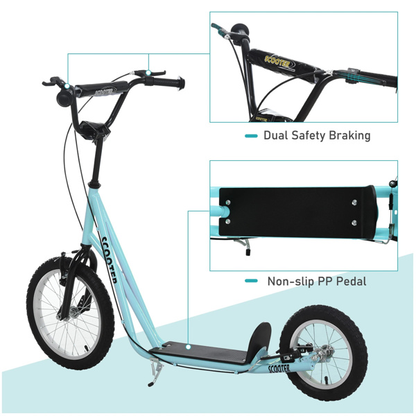   youth scooter is equipped  Dual Brakes  - Blue