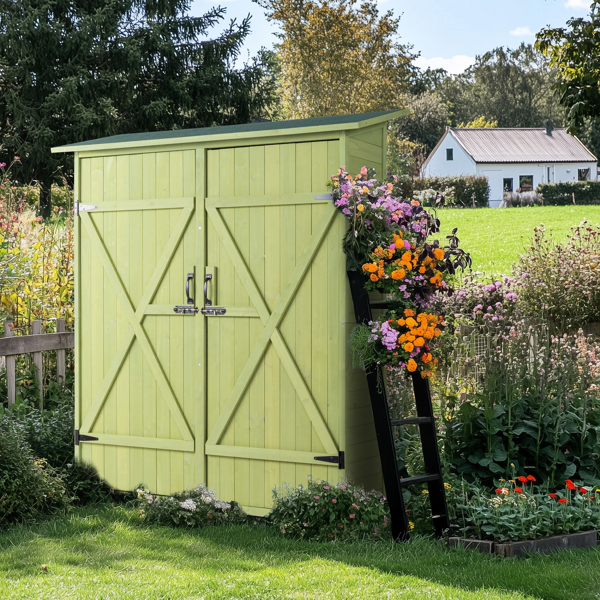 Fir Wood Shed Garden Storage Shed  Green