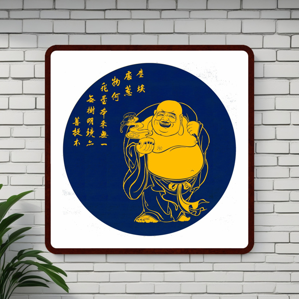 Laughing Buddha Tayin Energy Painting Size24X24 inch (61X61cm)