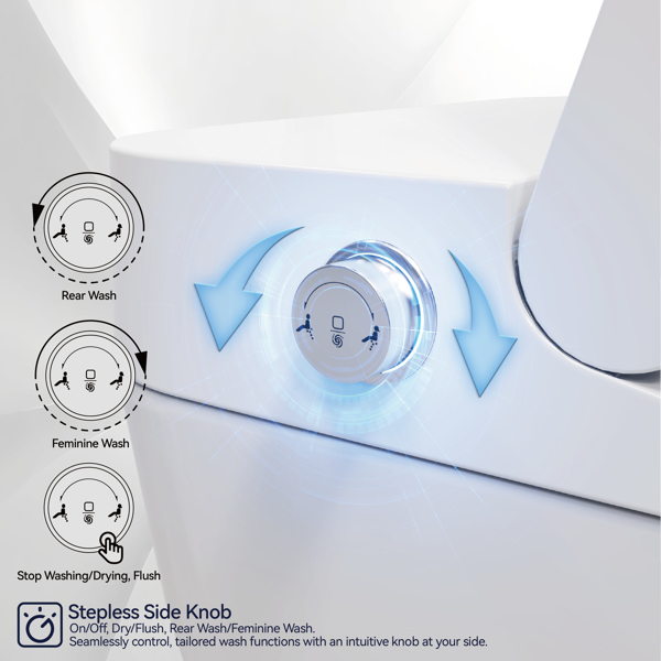 Luxury Smart Toilet with Bidet Built In, Bidet Toilet with Heated Seat, Elongated Japanese Toilet with Automatic Flush, Dryer, Night Light, Digital Display[Unable to ship on weekends]