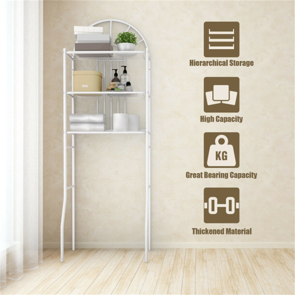 White Bathroom Towel Storage Rack with 3 Shelves