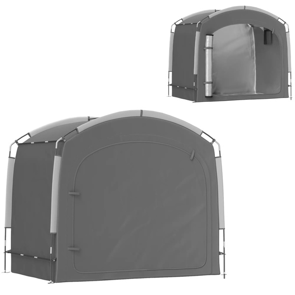 Dark Gray Bike Storage Shed Tent for 3-4 Bicycles