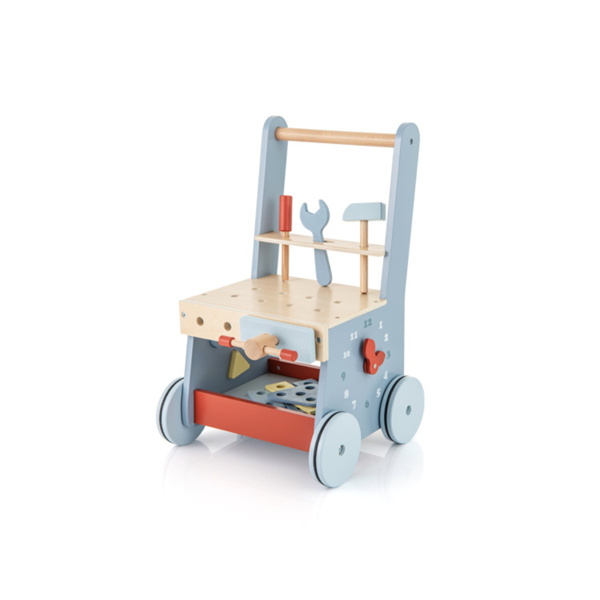  Wooden Baby Walker with Multi-Activity Center