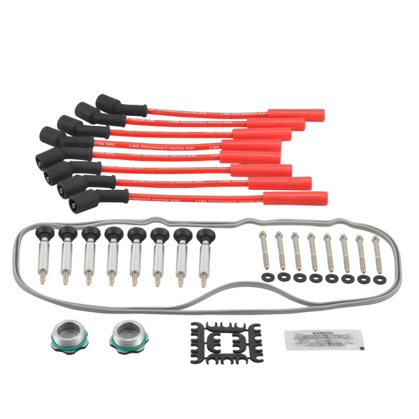 气门室盖 Fit Ford GM LS, black, with high voltage wire and ignition coil MT039001（禁售亚马逊 & TEMU）(不支持无理由退货)-4