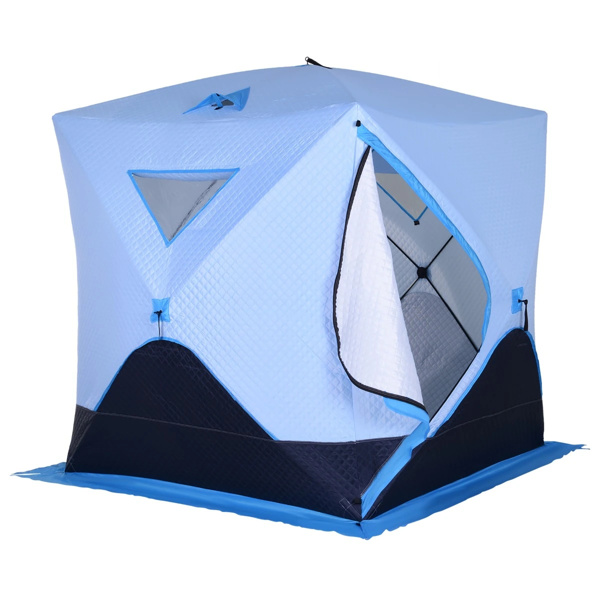 4 Person Pop-up Ice Fishing Tent,Light Blue Ice Shanty  80.75" L x 70.75" W x 70.75"