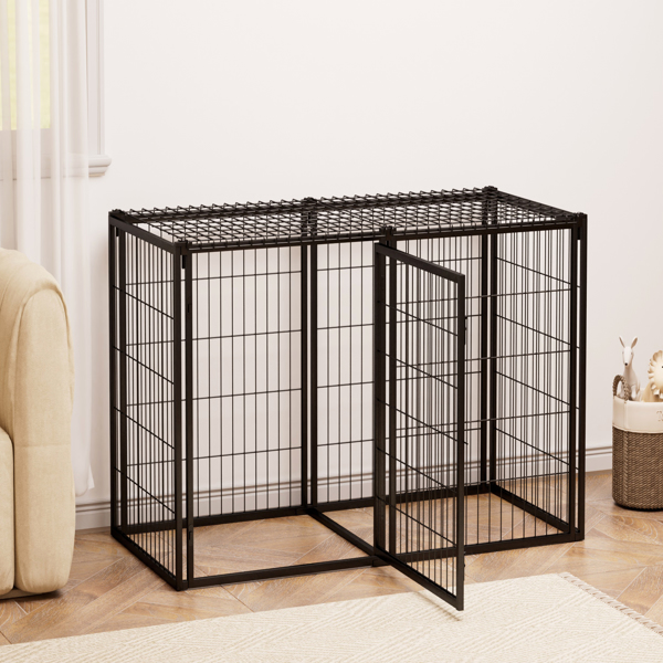 Dog Crate 63" Dog Kennel for Small Medium Dogs, Puppy Dog Playpen with Top, Pet Cage, Indoor, Black.63"L x 29.9"W x 31.9"H.