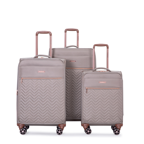 4-Piece Set (16/20/24/28) ,Softshell Suitcase Spinner Wheels Terylene Luggage Sets Carry On Suitcase Luggage Lightweight Durable Suitcase  Khaki