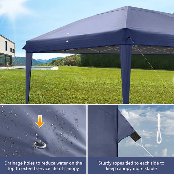 3 x 6m Four Windows Practical Waterproof Folding Tent Blue