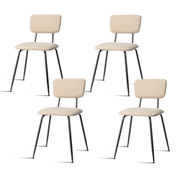 Set of 4 Modern Padded Dining Chairs for Kitchen Bar Office Chair, White