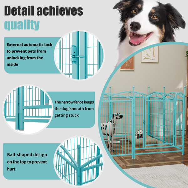 Dog Playpen Indoor 32 inch 8 Panels Metal Dog Pen Pet Dog Fence Outdoor Exercise Pen with Doors, Heavy Duty Dog Fence Puppy Pen for Large Medium Small Dogs Indoor Outdoor Foldable Pet Exercise Pen