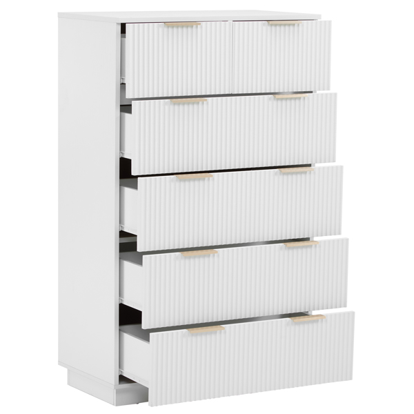 FCH White P2 Particle Board and Density Board 7241117cm Wavy Pattern Drawer Front Five-Level Six-Drawer Cabinet