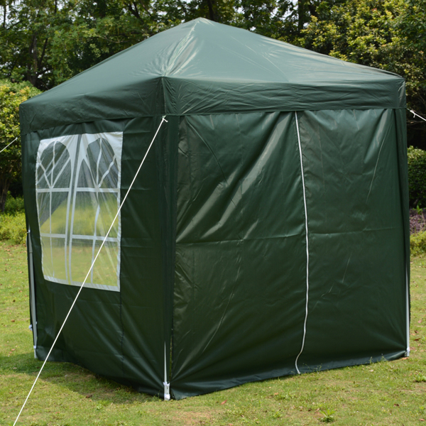 2 x 2m Two Doors & Two Windows Practical Waterproof Right-Angle Folding Tent Green