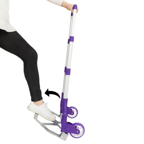 Portable Foldable Telescopic Trolley Trolley Luggage Trolle Purple