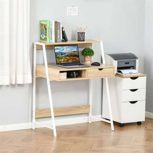 Computer Desk with Drawer ,Natural