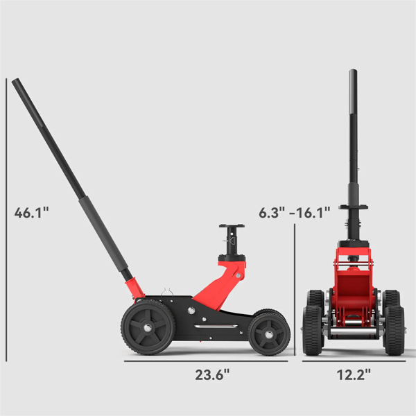 1.5 Ton Big Wheel Hydraulic Car Jack for Trucks, SUVs, ATVs, Red