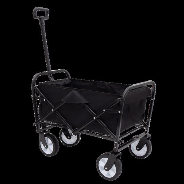 Multi-use Bag Collapsible Foldable Wagon Cart Beach Wagon Heavy Duty Utility Cart Utility Wagon Grocery Cart for for Camping ,3pcs  plastic Liner bag /Cover ,black