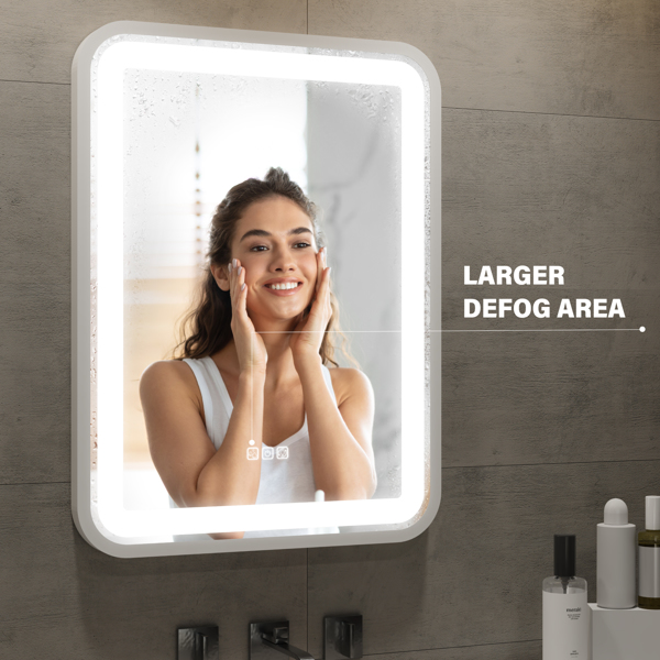 Bathroom Vanity Mirror with Light for Wall Smart LED 36×28 Frame Makeup Mirror for Over Sink Dimmable 3 Colors Temperature Anti-Fog Memory Function Vertical & Horizontal[Unable to ship on weekends, pl