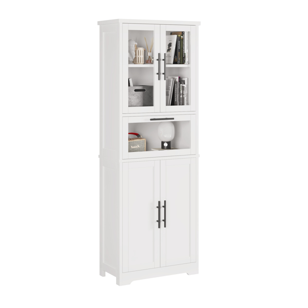 FCH 5 doors 5 layers density board spray paint 60*30*170cm display cabinet white N001