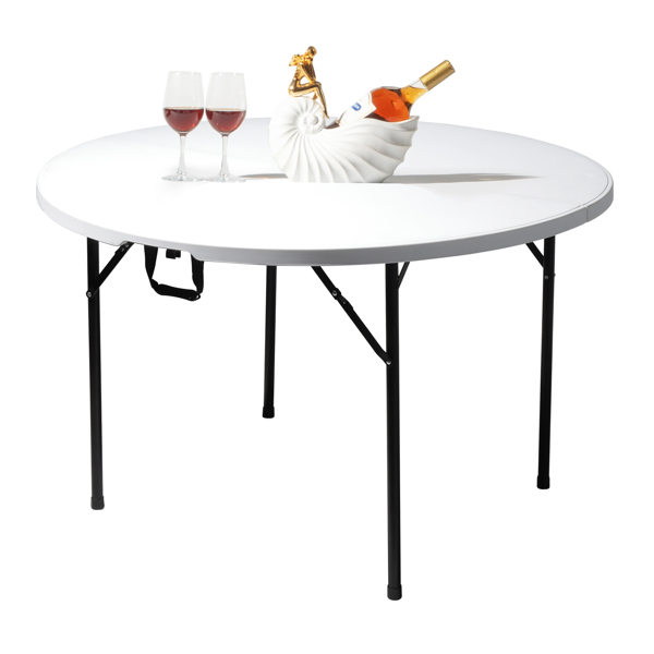 【Replace 94515737】48inch Round Folding Table Outdoor Folding Utility Table White